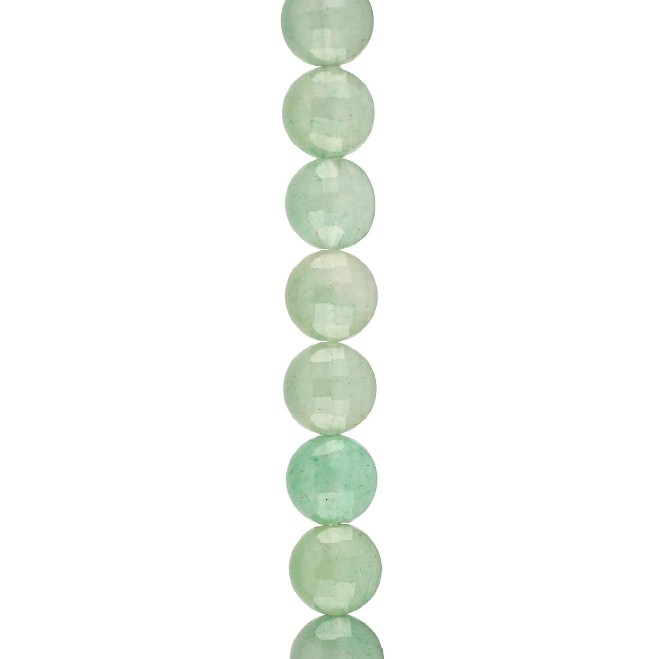12 Pack: Green Faceted Aventurine Coin Beads, 8mm by Bead Landing™